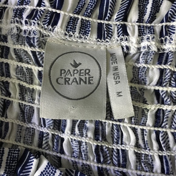 NWOT Paper Crane blouse Sz M striped cold shoulder stunning! - Picture 8 of 8